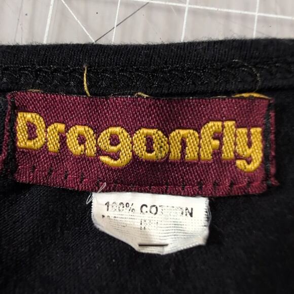 Dragonfly Black Red Geometric Art Tunic Mini Dress, estimate size large - Picture 4 of 7